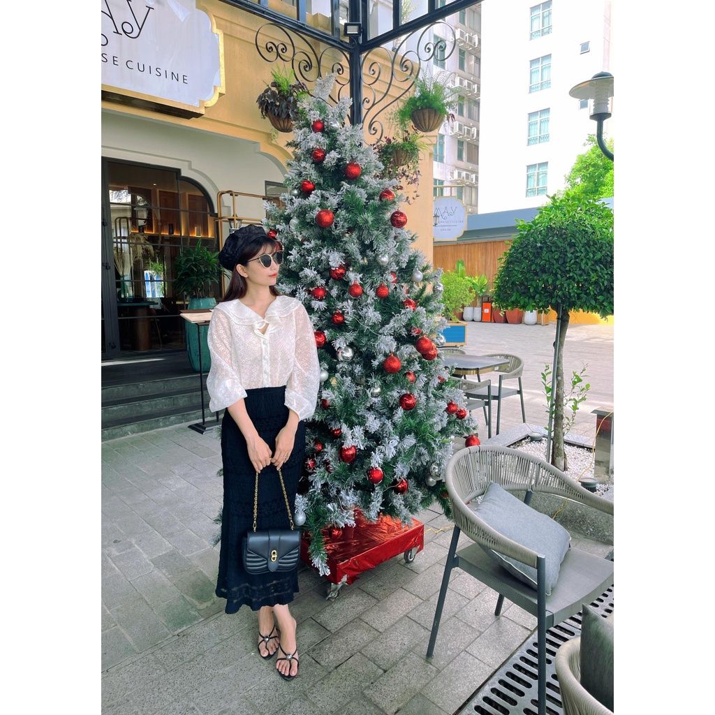 GOÛT DE JUN - Áosơ mi cổ bèo họa tiết hoa - RIA TOP