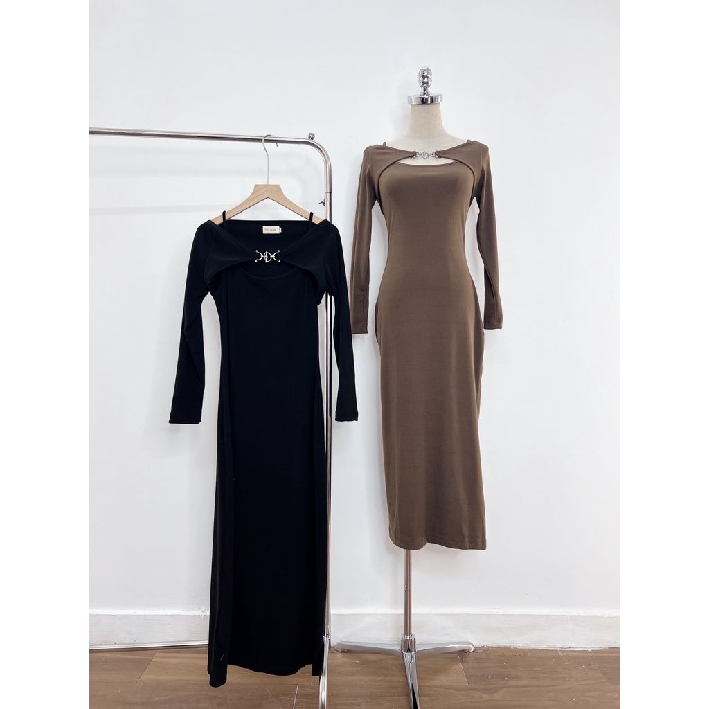 Set đầm thiết kế hai dây kèm áo cardigan DENA DRESS - GOÛT DE JUN