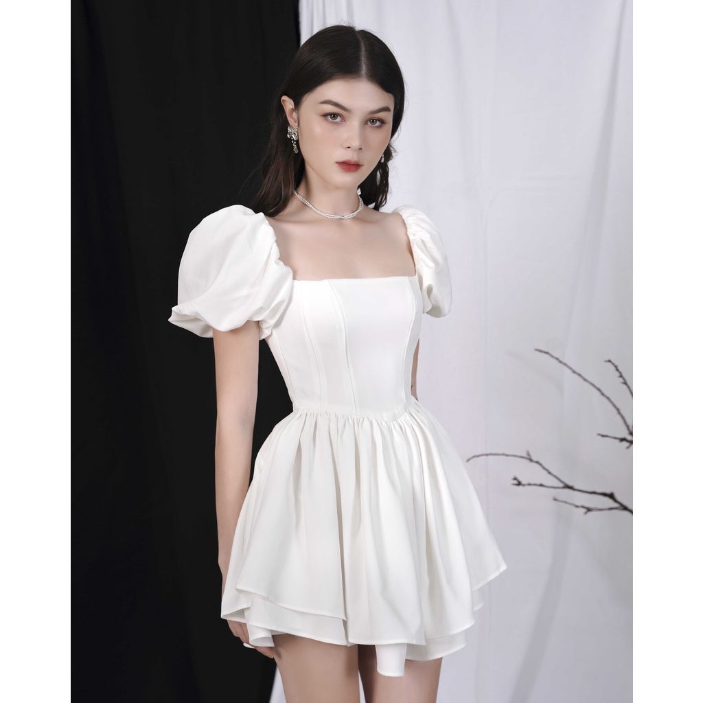 GOÛT DE JUN - Đầm nữ thiết tay phồng form xòe tôn dáng - TIANA DRESS