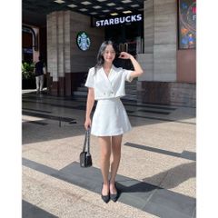 Set Áo Vest Croptop Phối Chân Váy Chữ A Basic Công Sở (bán lẻ) - PAMPI SET - GOÛT DE JUN