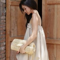GOUT DE JUN Đầm Hai Dây Dáng Bí Babydoll ENWEY Váy Nữ Viền Bèo Kaki Cao Cấp Tiểu Thư FGDA2605158