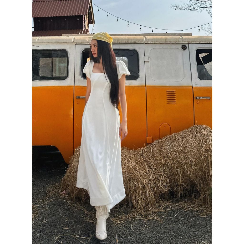 Đầm Nữ Dáng Dài Tay Bồng Cổ Vuông - LOTUS DRESS - GOÛT DE JUN