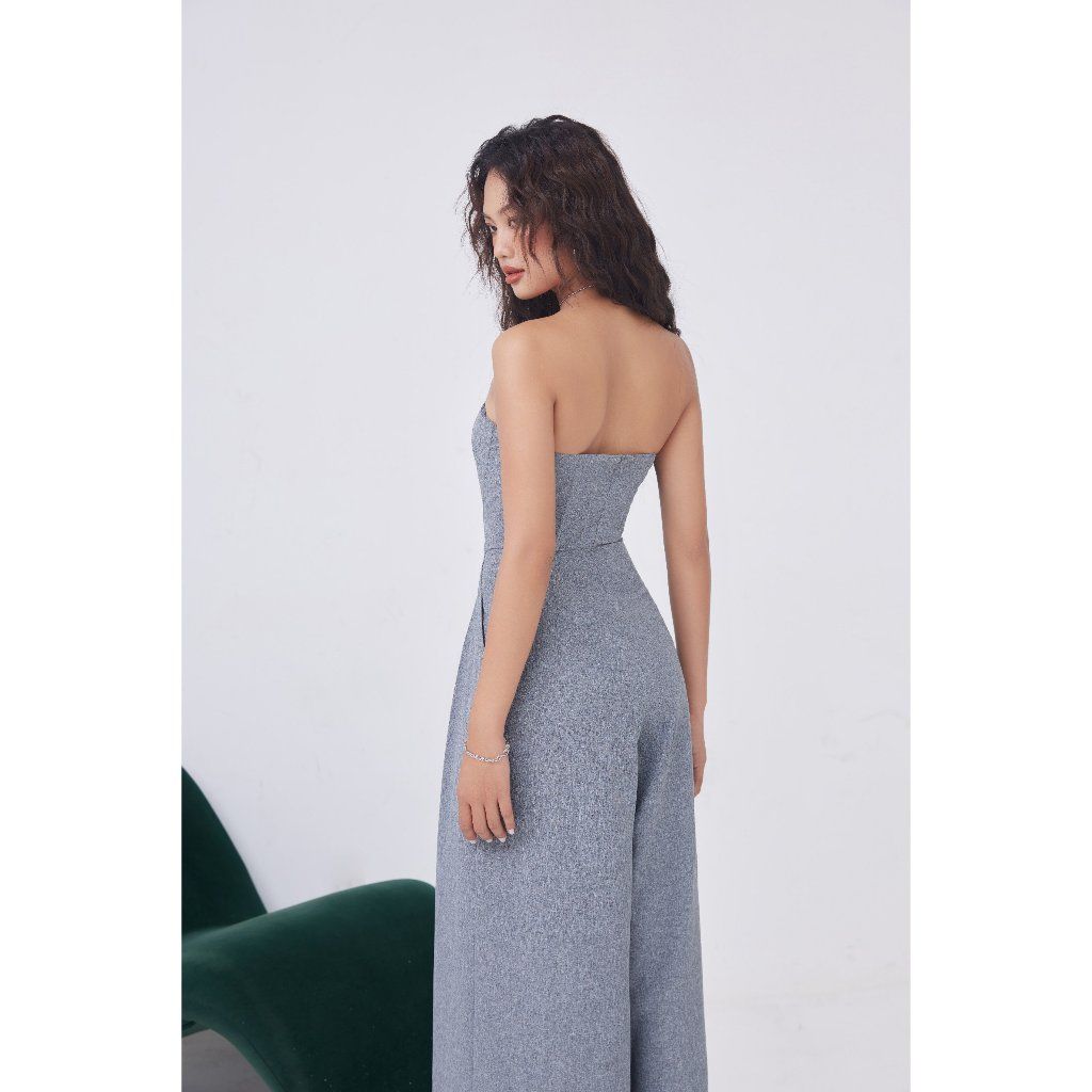 Jumpsuit Cúp Ngực Quần Ống Rộng Trơn Đơn Giản Cho Nữ - HANKY JUMP - GOÛT DE JUN