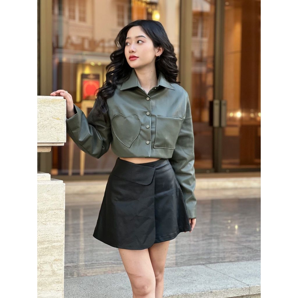 Áo croptop chất liệu da cá tính - BLASI TOP - GOÛT DE JUN