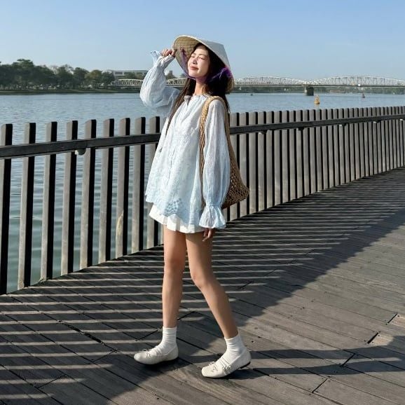 Áo Babydoll Nữ Cổ Trụ Viền Bèo Bo Tay Siêu Xinh - TAWON TOP - GOÛT DE JUN