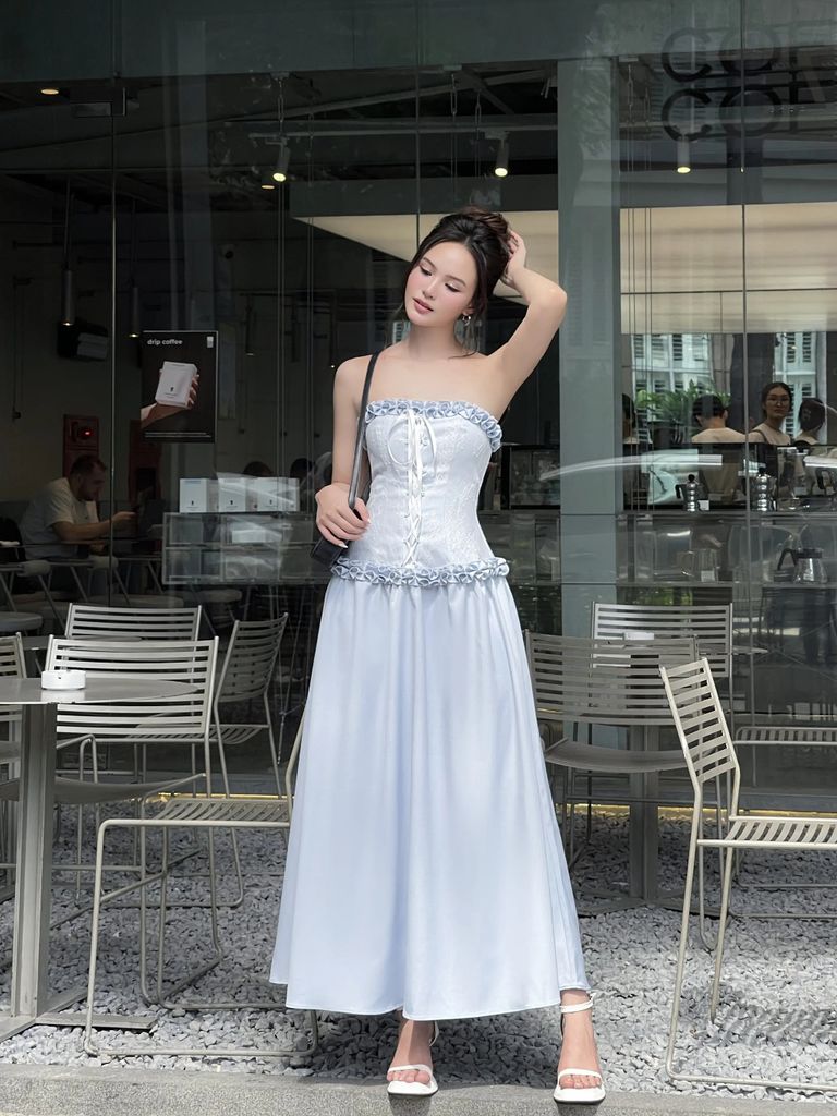 Đầm Nữ Cúp Ngực Phối Bèo Ren Corset Cá Tính Quyễn Rũ - REAM DRESS - GOÛT DE JUN