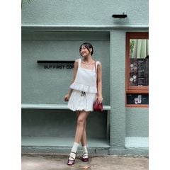 Áo Nữ Thiết Kế Cổ Vuông Phối Bèo Dáng Bí   - DOYIN TOP - GOÛT DE JUN