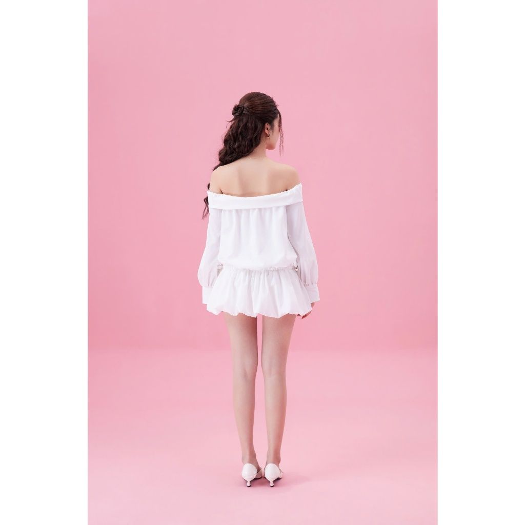 Đầm Trễ Vai Thắt Nơ Dáng Bí Tay Bồng Dài (Kèm Quần Cùng Chất Liệu) - NOEN DRESS - GOÛT DE JUN