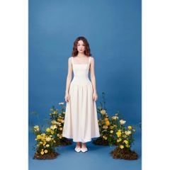 Đầm Nữ Dự Tiệc Hai Dây Dáng Xoè Trơn Kèm Áo Choàng Sang Trọng Quyến Rũ - GABBIE DRESS - GOÛT DE JUN