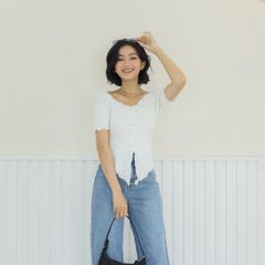 GOÛT DE JUN - Áo thun nhún kiểu - Jikay Top
