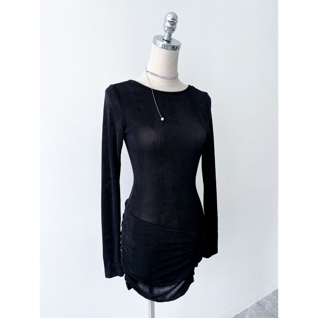 Đầm Body Nữ Tay Dài Nhún Eo Tôn Dáng - MIKELL DRESS - GOÛT DE JUN