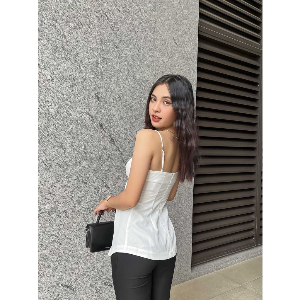 Áo kiểu nữ hai dây xoắn ngực - Mori top - GOÛT DE JUN