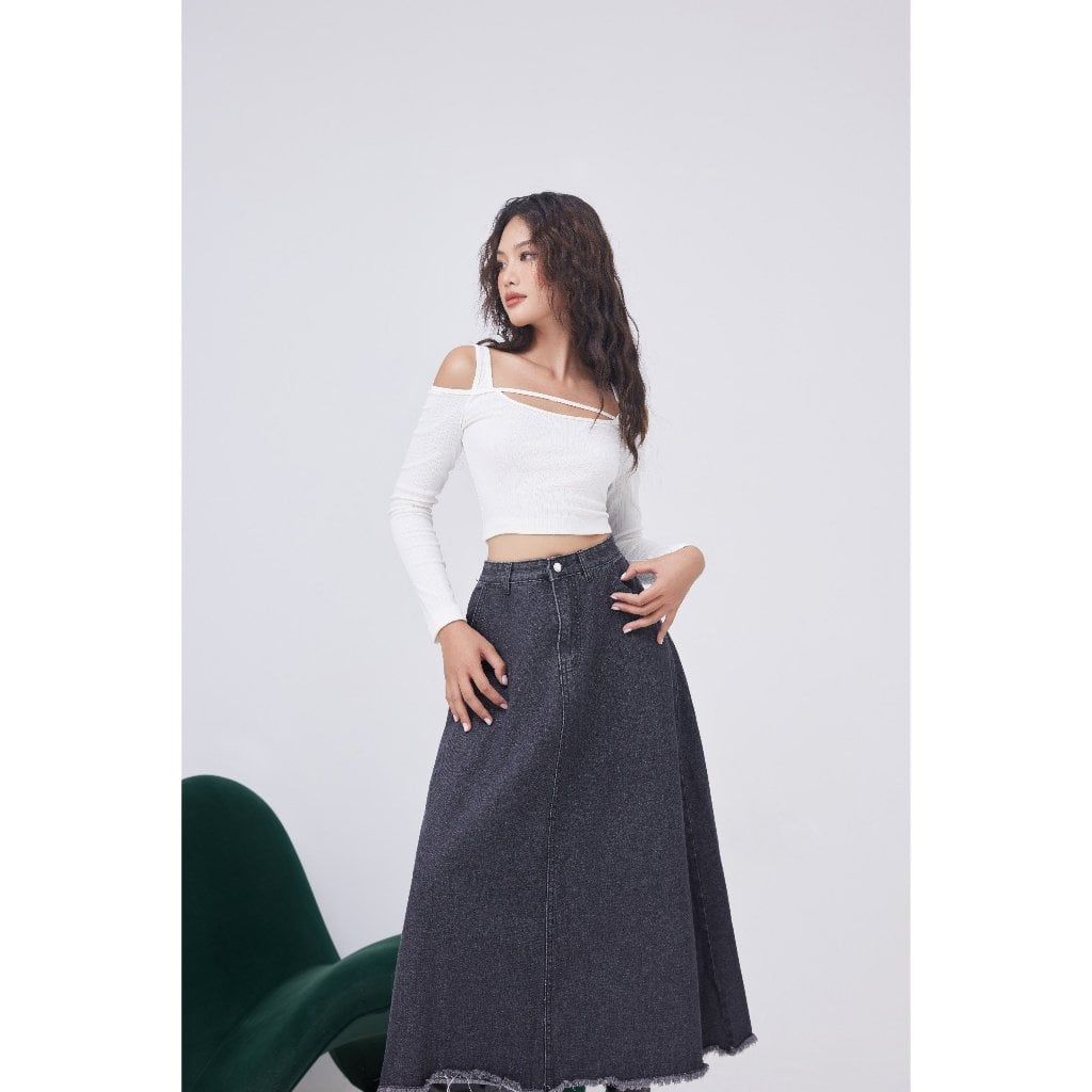 Chân Váy Denim Basic Form A   - LAIMER SKIRT - GOÛT DE JUN