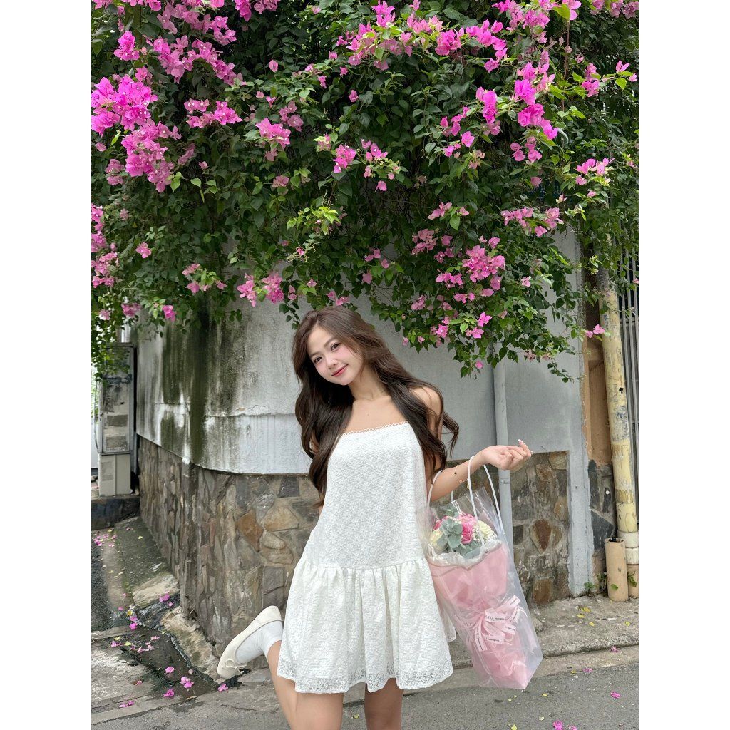 Đầm Nữ Ren Hoa Hai Dây Form Xòe Bánh Bèo - MISTY DRESS - GOÛT DE JUN