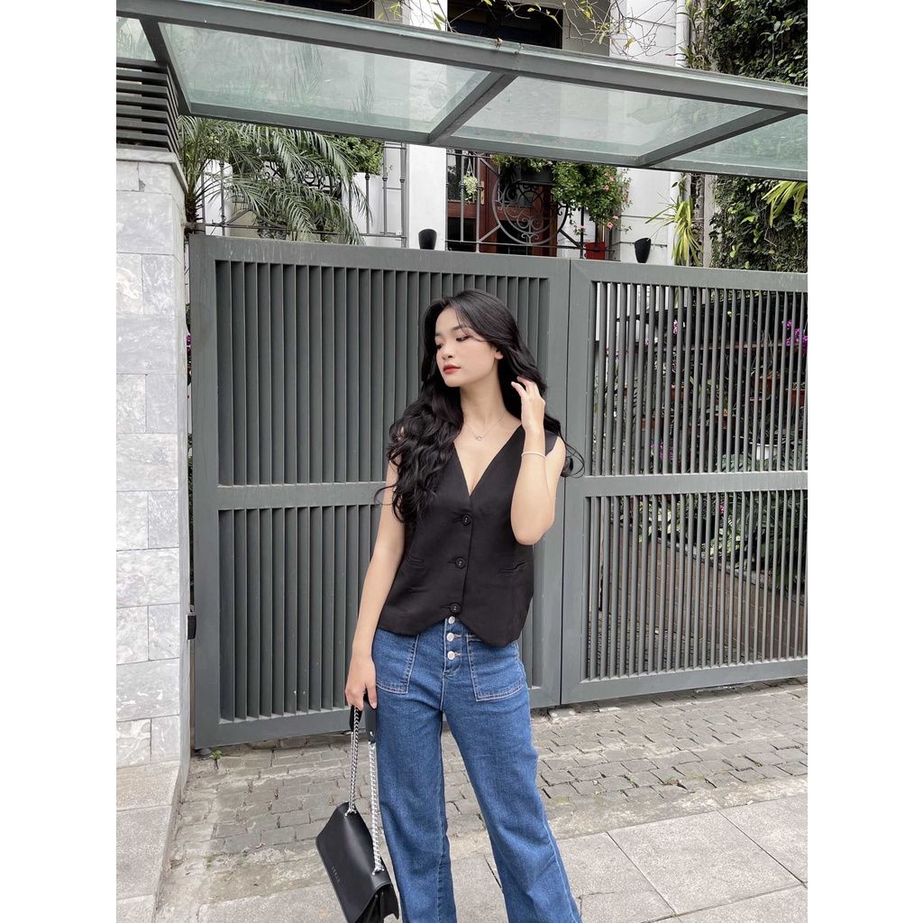 Áo gile nữ thiết kế form rộng CHIZU  TOP - GOÛT DE JUN