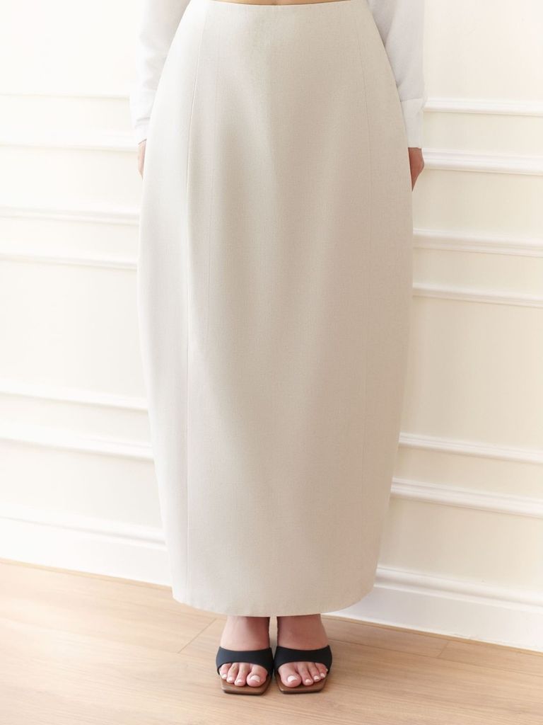 Gout De Jun Chân Váy Nữ Dáng Dài Cạp Cao Chât Linen KOFER Chân Váy Công Sở Thanh Lịch FGKA2607092