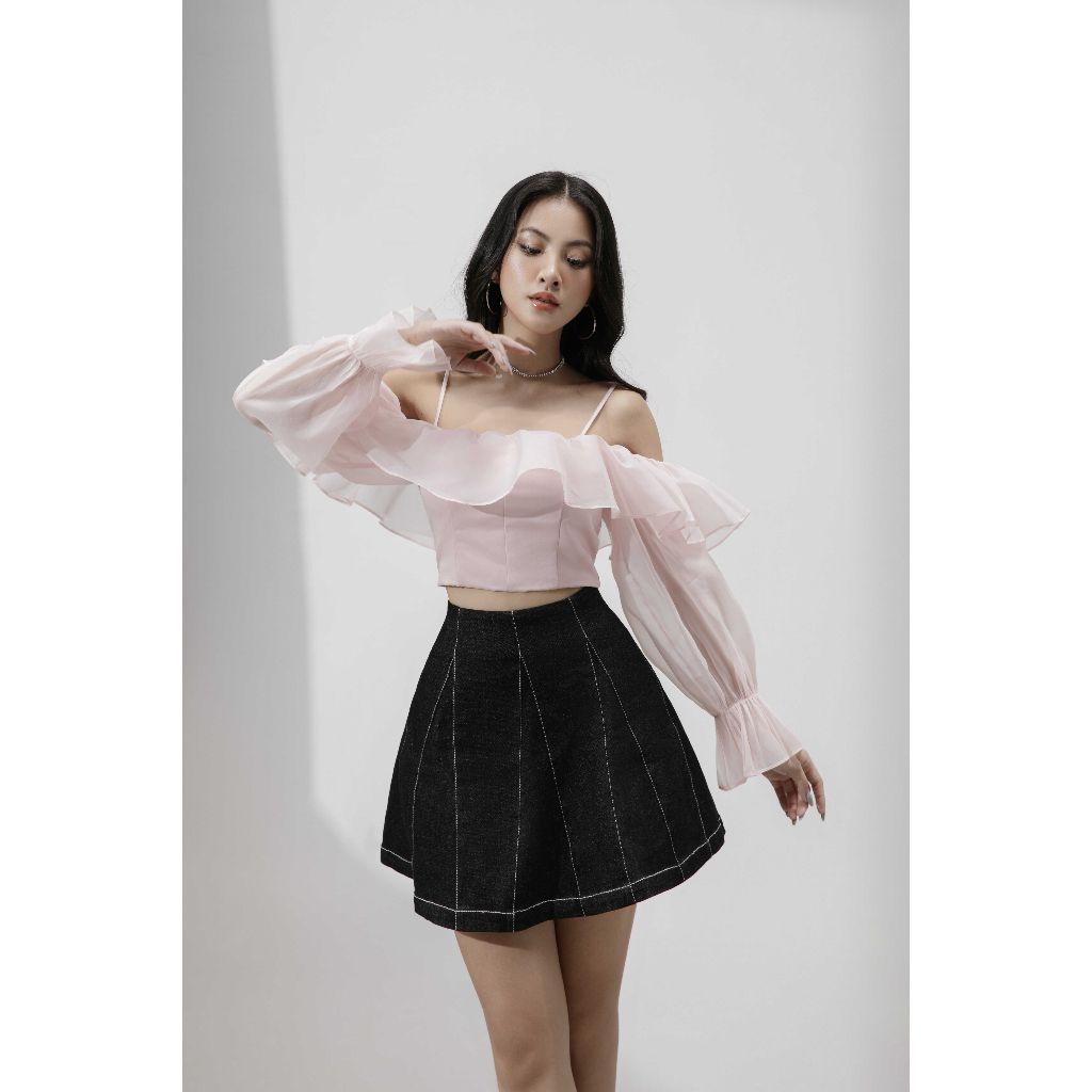 Chân Váy Nữ Thiết Kế Lưng Cao Viền Chỉ  KILZA SKIRT - GOÛT DE JUN