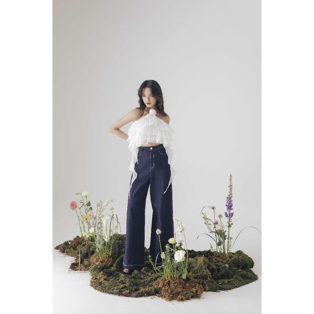 GOÛT DE JUN - Áo Croptop Cổ Yếm Tầng Bèo - AURA DRESS