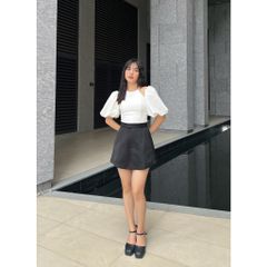 GOÛT DE JUN - Áo Croptop gợn sóng cổ yếm tay bồng - Marena Top