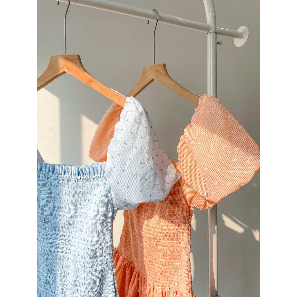 Đầm Tay Phồng Bo Chun Họa Tiết Hoa DOTTY DRESS - GOÛT DE JUN
