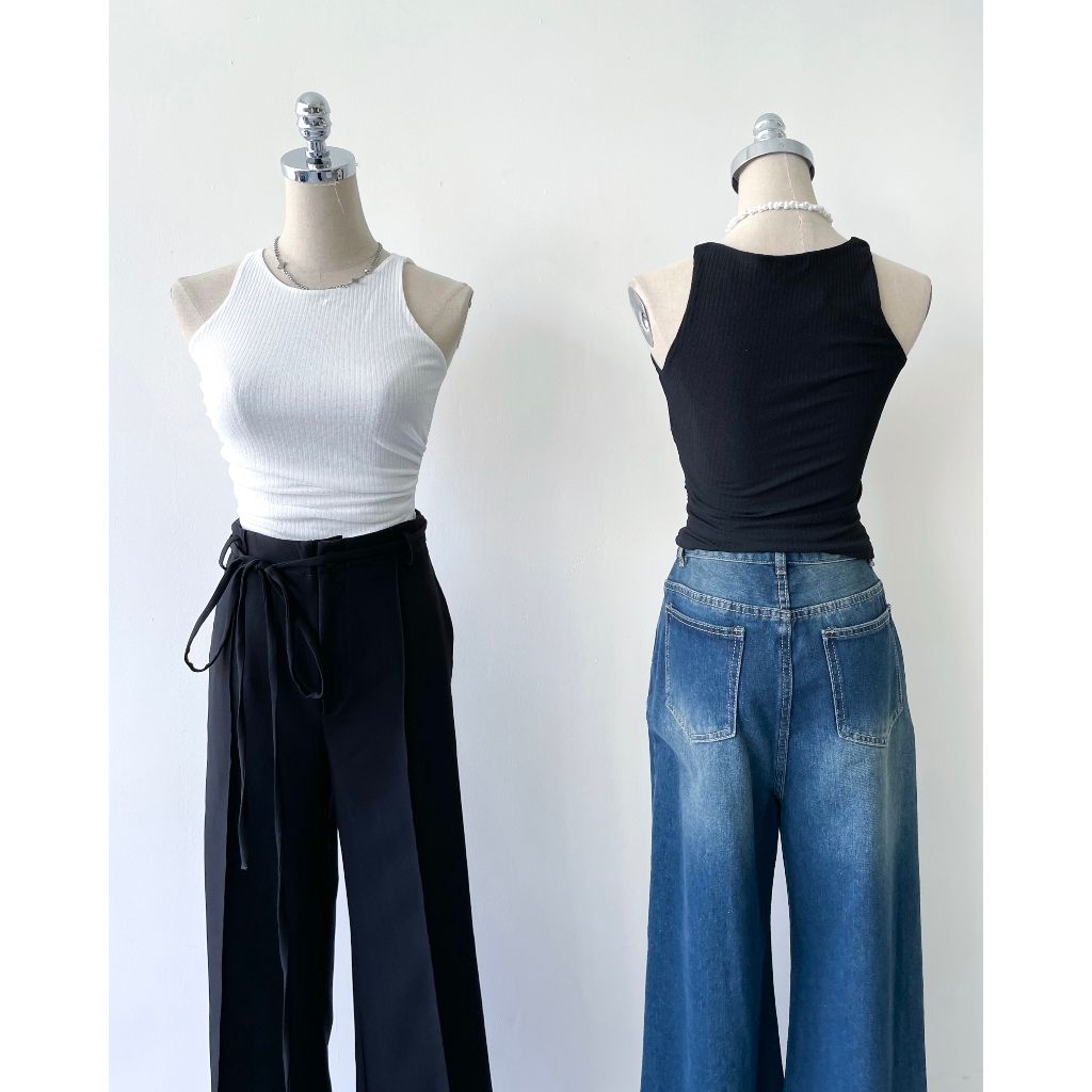 Áo Ba Lỗ Nhún Eo Hai Màu Basic - ALI TOP - GOÛT DE JUN