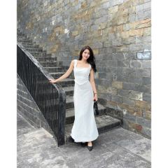 Đầm Dài Trắng Tua Rua Hai Dây Form Suông - INCO DRESS - GOÛT DE JUN