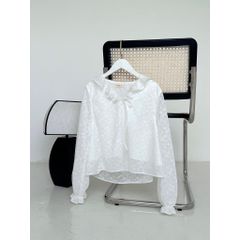 GOÛT DE JUN - Áo ren cổ bèo tay dài - Rinka Top