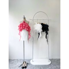 GOÛT DE JUN - Áo Croptop Cổ Yếm Tầng Bèo - AURA DRESS