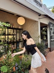 Áo Nữ PAGALL Lệch Vai Form Ôm Nữ Tính GOÛT DE JUN