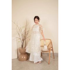 GOÛT DE JUN - Quần áo dài lụa phối thun (không kèm áo)  -  WAZA PANTS
