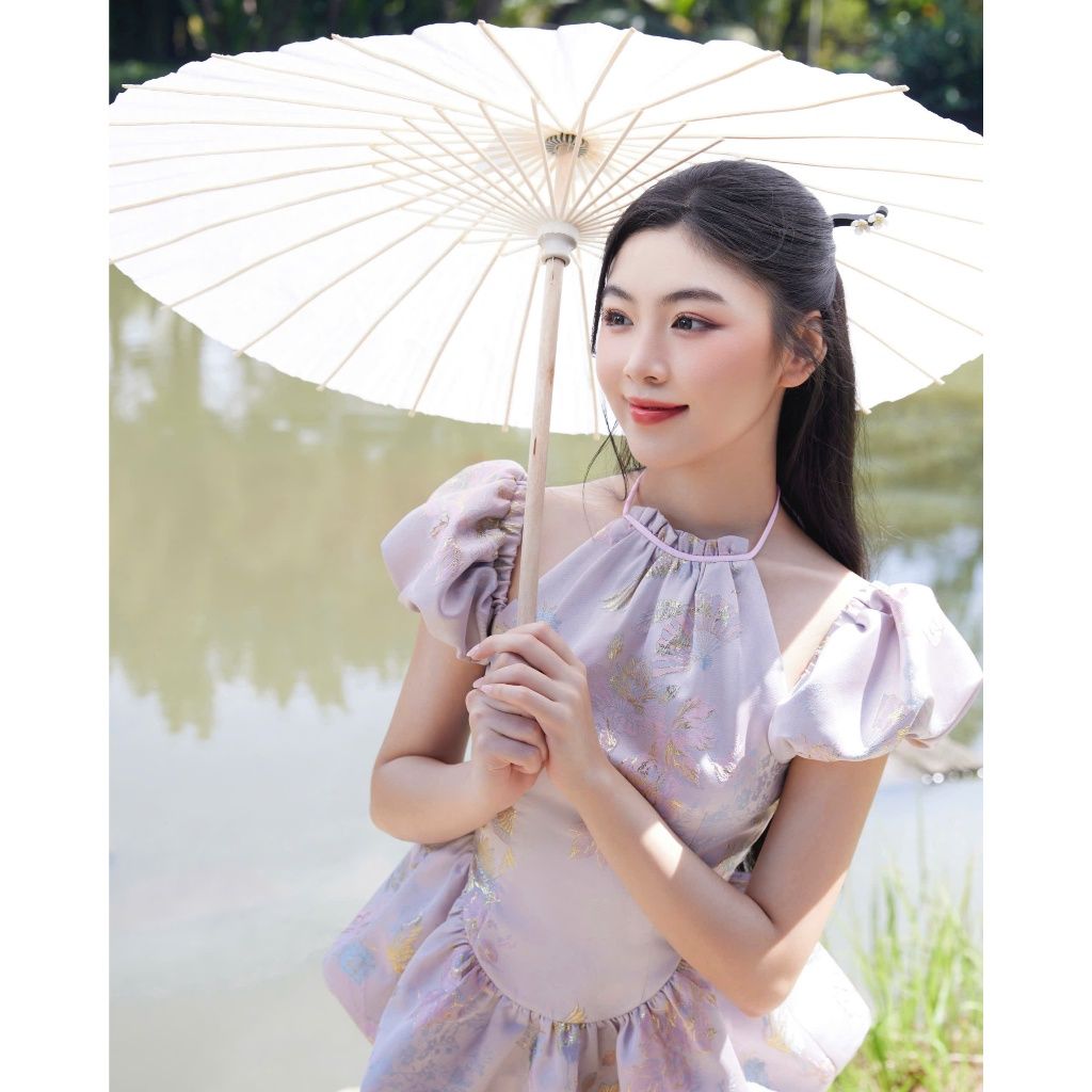 Áo Nữ Cổ Yếm Tay Phồng Dáng Bí Tiểu Thư - TUỆ AN - GOÛT DE JUN