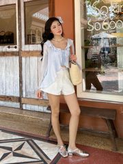 Quần Trơn Kẻ Sọc Đơn Giản Mùa Hè Năng Động Dành Cho Nữ - ZINNI SHORT - GOÛT DE JUN