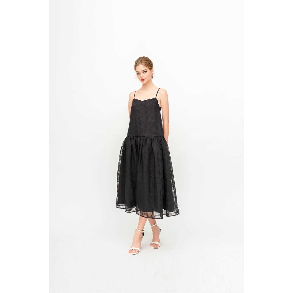 GOÛT DE JUN - Đầm maxi nữ hai dây gợn sóng - SOFIA DRESS
