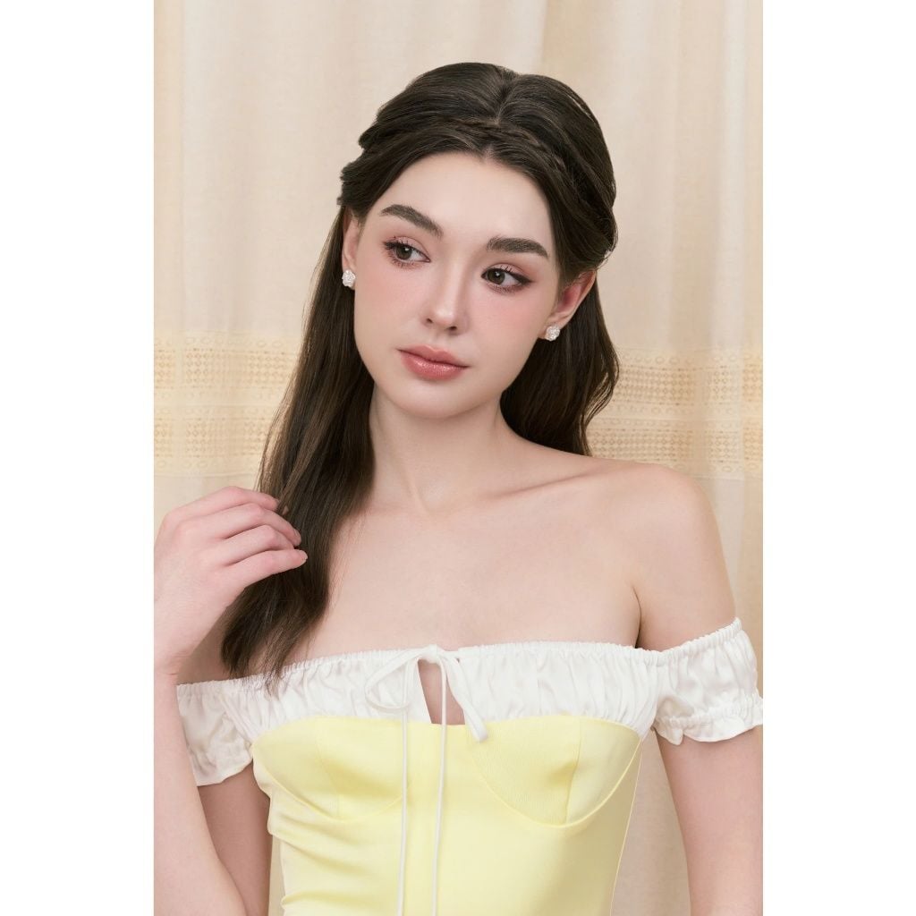 Đầm Nữ STUCO DRESS Trễ Vai Tiểu Thư Sang Chảnh GOUT DE JUN