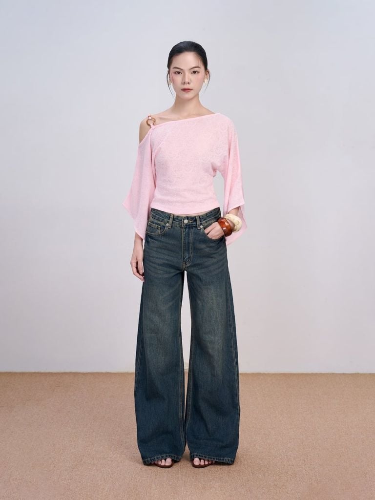 Quần Jeans Nữ ROVAL Wash Ống Rộng Basic GOUT DE JUN