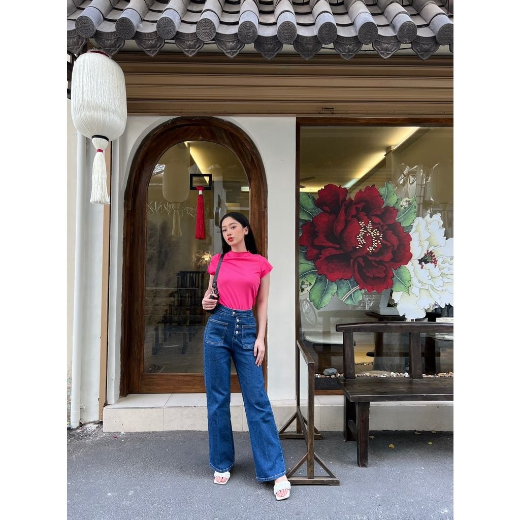 Quần Jean dài ồng suông lưng cao RAKAN JEANS - GOÛT DE JUN