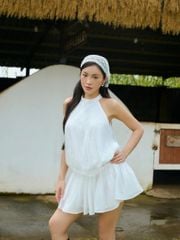 Đầm Nữ Roiki Form Ngắn Cổ Yếm Phối Voan Nữ Tính GOÛT DE JUN