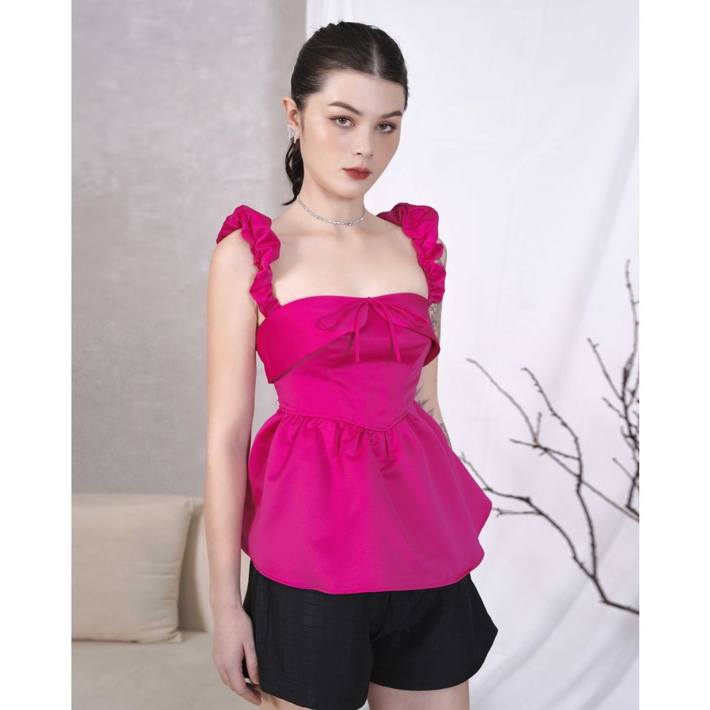 GOÛT DE JUN - Áo kiểu nữ thiết kê 2 dây nhún- NAVEEN TOP