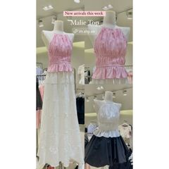 Áo Nữ Cổ Yếm Voan Tơ Lụa Nhún Ngực Tôn Dáng - MALIE TOP - GOÛT DE JUN