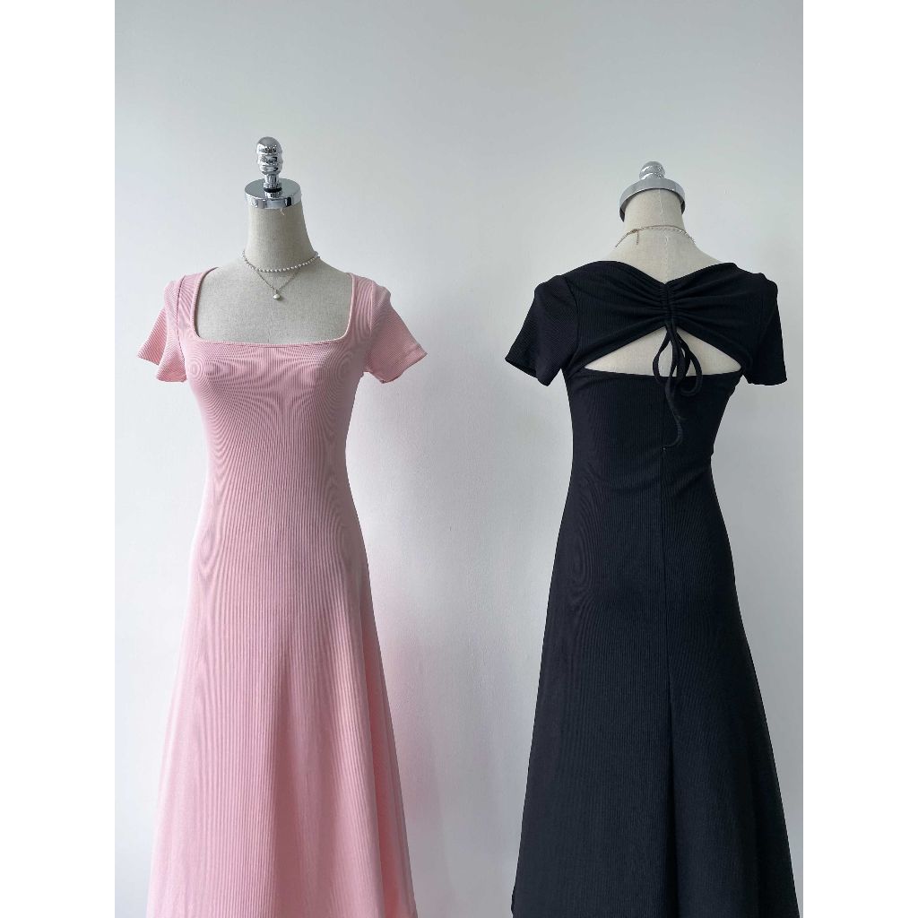 Đầm Nữ Dài Dáng Xòe Cổ Vuông Tay Ngắn - LULEE DRESS - GOÛT DE JUN