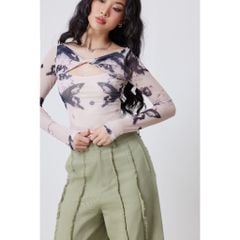 Áo Thun Tay Dài Dáng Ôm Xoắn Ngực Hot Trend - JEMY TOP - GOÛT DE JUN