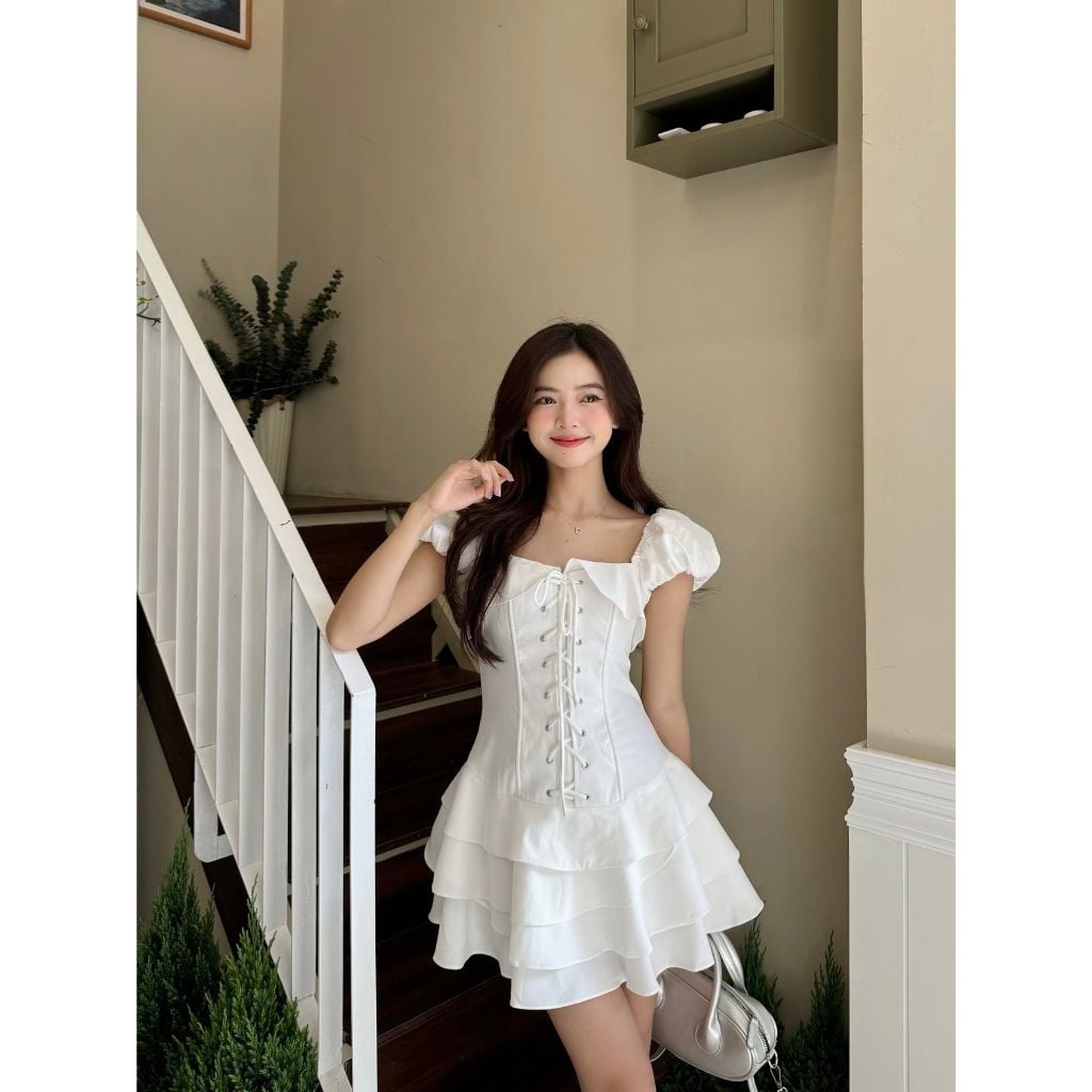 (HÀNG ĐẶT TRƯỚC) Đầm Nữ Tay Phồng Form Ngắn Mini Trẻ Trung - MYUN DRESS - GOÛT DE JUN