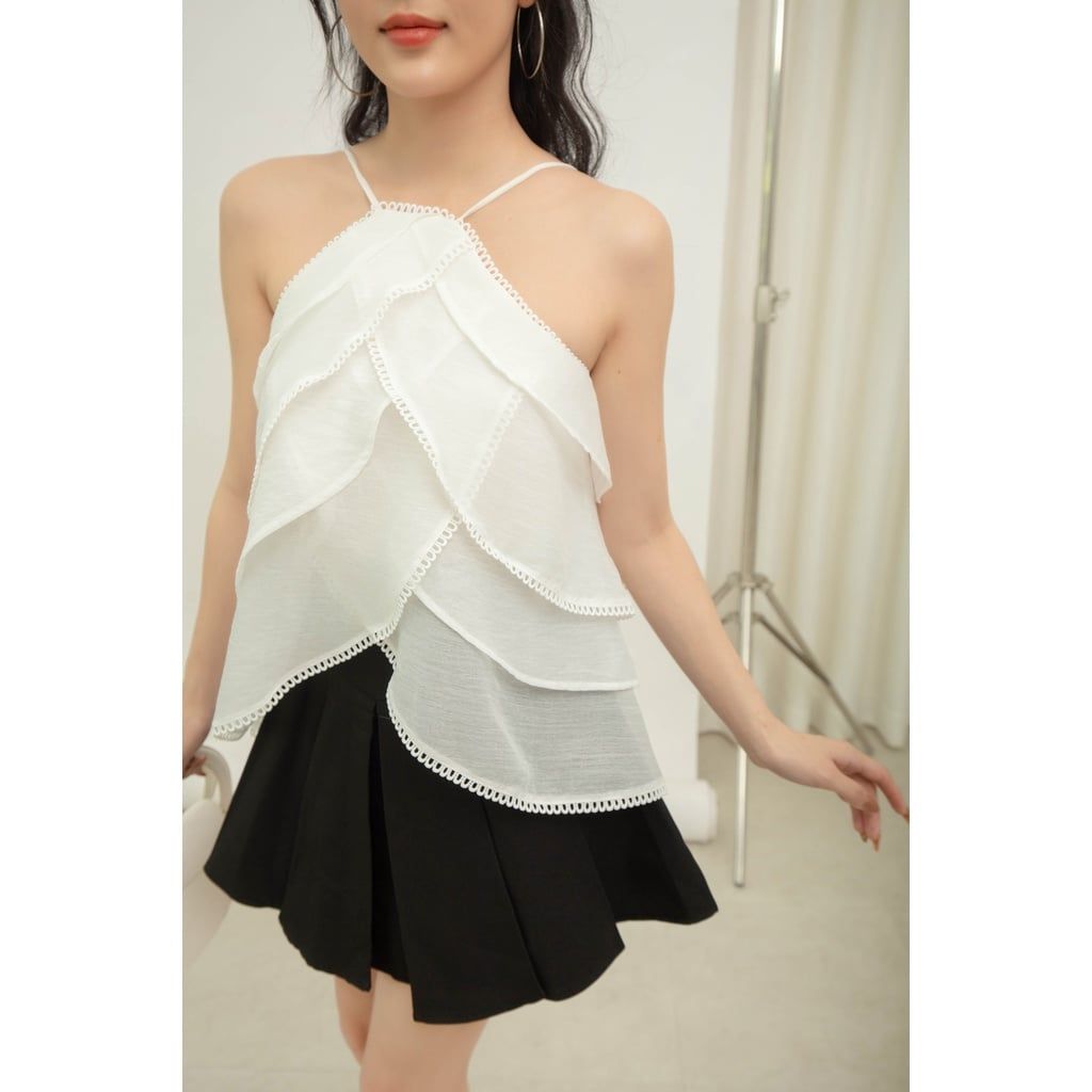 Áo Nữ Cổ Yếm Xếp Tầng - MYSO TOP - GOÛT DE JUN