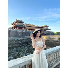 Set Áo Croptop Hai Dây Và Chân Váy Xòe Bồng Dáng Dài (bán lẻ) - YOYO SET - GOÛT DE JUN