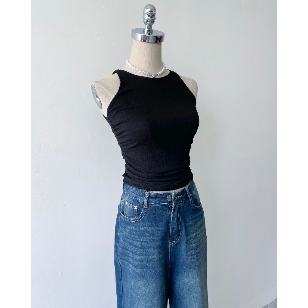Áo Ba Lỗ Nhún Eo Hai Màu Basic - ALI TOP - GOÛT DE JUN