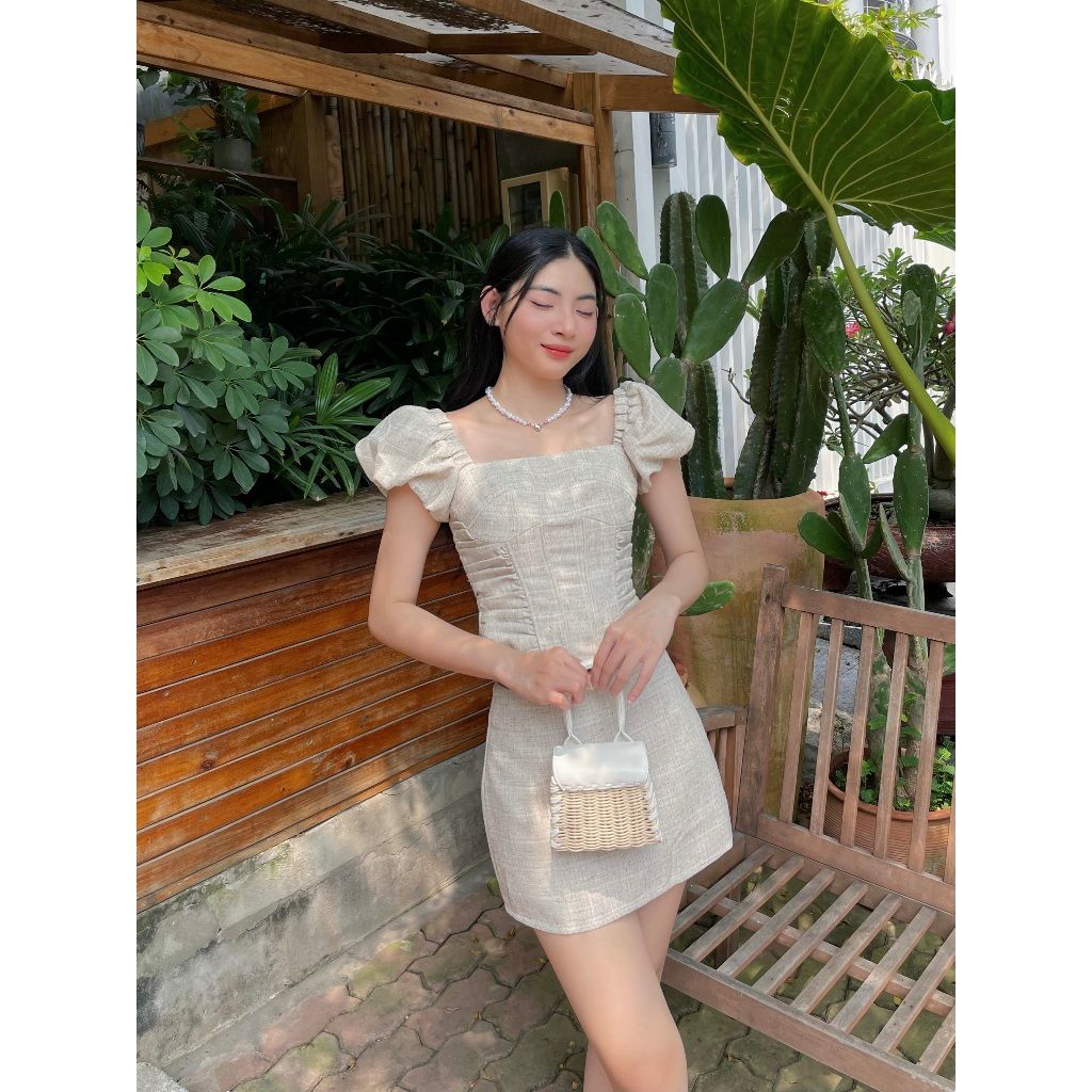 Set Áo Croptop Tay Phồng Phối Chân Váy Dáng A ( Bán Lẻ ) - KINSU SET