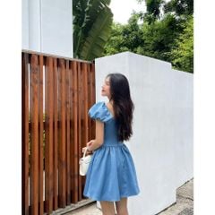 Đầm Nữ Tay Phồng Form Xòe Thiết Kế Cổ Vuông Nhún Eo - LEILA DRESS - GOÛT DE JUN