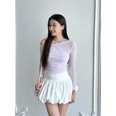 Áo Thun Nữ Thiết Kế Lệch Vai Tay Dài Ôm Body - BLOMY TOP - GOÛT DE JUN