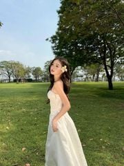 Đầm Nữ REYATI Hai Dây Dáng Dài Xòe Tiểu Thư Thanh Lịch GOÛT DE JUN