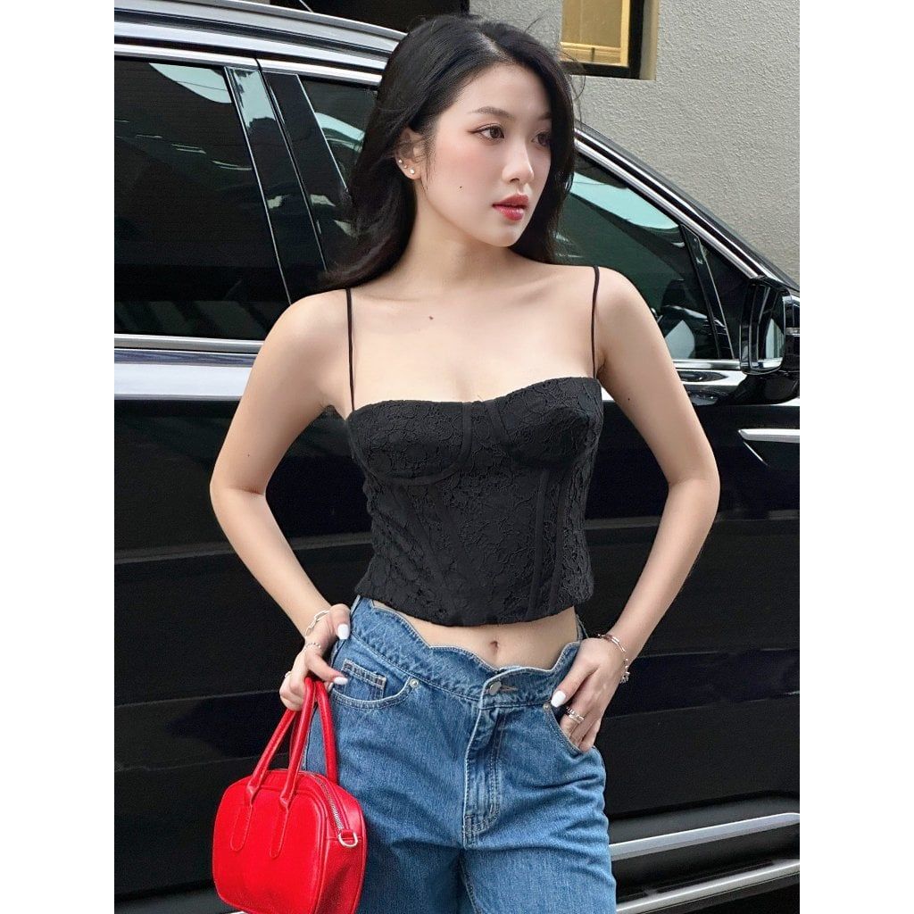 Áo Croptop 2 Dây Dáng Corset Sexy - ZIEL TOP - GOÛT DE JUN